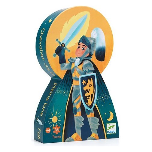 Djeco Rytier splnu – detské puzzle 36 dielikov s plagátom