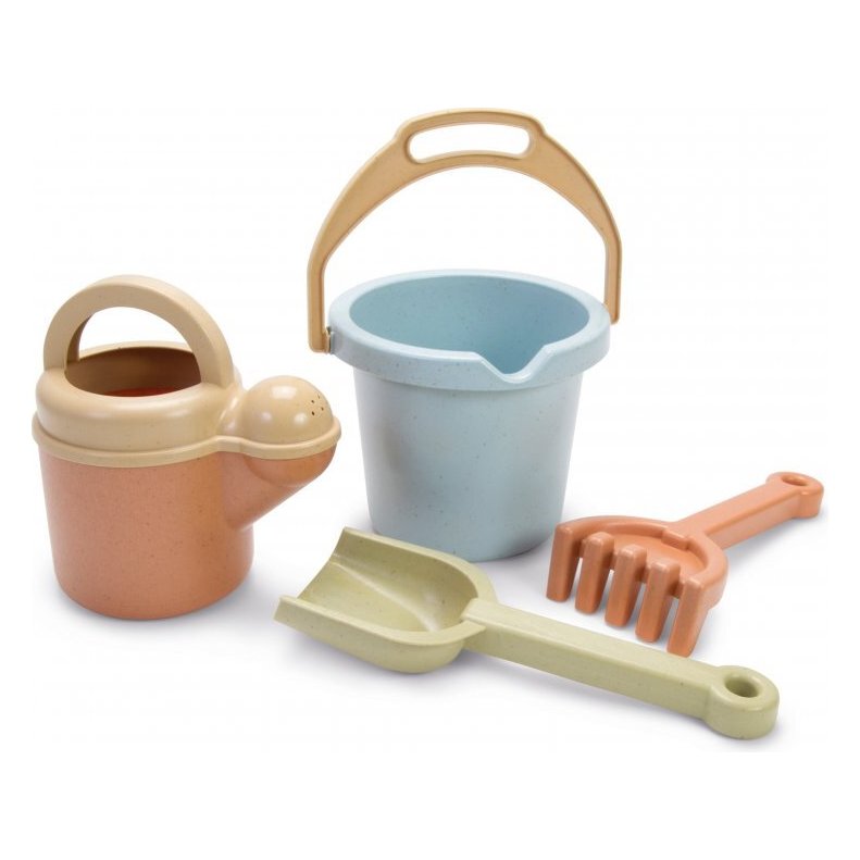 Dantoy BIOplastic súprava na piesok – vedierko, kanvička, lopatka a hrable